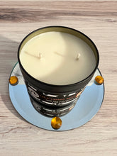 Load image into Gallery viewer, Cat-o'-Lantern Spice - Two Wick Tin Soy Candle - Toasted Pumpkin Spice & Pumpkin Souffle Scent