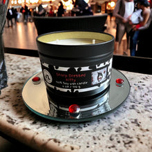 Load image into Gallery viewer, Sharp Dressed Kitty Candle, U.S. Handmade Masculine Scented Soy Candle, Clean Burn, Cardamom, Plum and Dark Musk Scent, Gift for Friend Mom Dad Co-Worker Sister