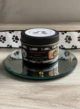 Load image into Gallery viewer, Cat-o'-Lantern Spice Small Tin Soy Candle - Toasted Pumpkin Spice & Pumpkin Souffle Scent