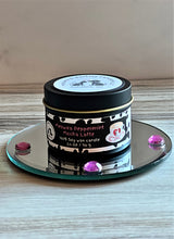 Load image into Gallery viewer, Meowza Peppermint Mocha Latte - Small Tin Soy Candle - Peppermint Mocha Scent