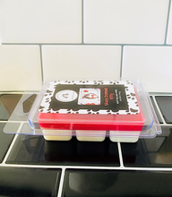 Load image into Gallery viewer, Sharp Dressed Kitty - Red & White Clamshell Soy Wax Melts - Black Salt, Cardamom, Plum & Dark Musk Scent