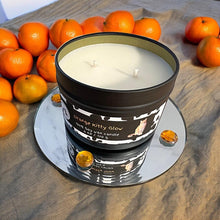 Load image into Gallery viewer, Orange Kitty Glow Candle, U.S. Handmade Scented Soy Candle, Clean Burn, Fruity Clementine Scent, Gift for Friend Mom Dad Co-Worker Sister
