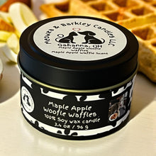 Load image into Gallery viewer, Maple Apple Woofle Waffles - Small Tin Soy Candle - Maple Apple Waffle Scent
