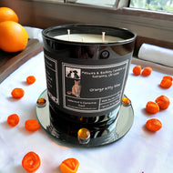 Orange Kitty Glow Candle, U.S. Handmade Scented Soy Candle, Clean Burn, Fruity Clementine Scent, Gift for Friend Mom Dad Co-Worker Sister