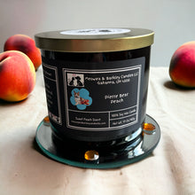 Load image into Gallery viewer, Pierre Bear Peach - Large Jar 17 ounce 3 Wick Soy Candle - Sweet Peach Scent
