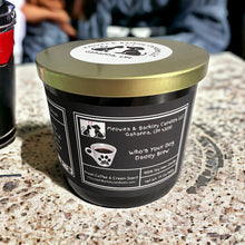 Load image into Gallery viewer, Who&#39;s Your Dog Daddy Brew Candle, U.S. Handmade Coffee Scented Soy Candle, Clean Burn, Coffee and Cream Scent, Gift for Friend Mom Dad Co-Worker Sister
