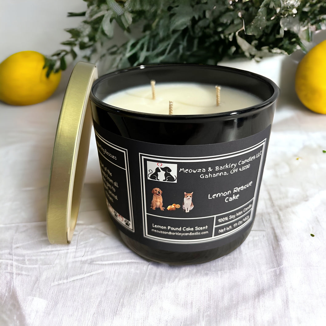 Lemon Rescue Cake Candle, U.S. Handmade Scented Soy Candle, Clean Burn, Lemon Pound Cake Scent, Gift for Friend Mom Dad Co-Worker Sister