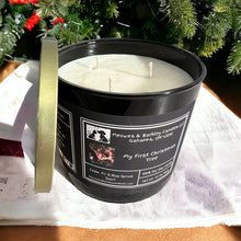 Load image into Gallery viewer, My First Christmas Tree - Large Jar 17 Ounce 3 Wick Soy Candle - Pine and White Birch Fresh Christmas Tree Scent
