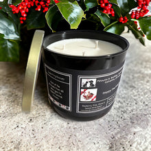Load image into Gallery viewer, Happy Pawlidays - Large Jar 17 Ounce 3 Wick Soy Candle - Bayberry, Pine, Clove &amp; Lemon Rind Scent
