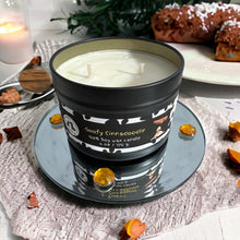 Load image into Gallery viewer, Goofy Cinnadoodle Tin Two Wick Soy Candle - Cinnamon Strudel Scent
