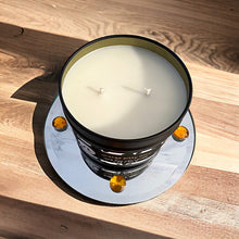 Load image into Gallery viewer, Orange Kitty Glow Tin Two Wick Soy Candle - Watermint Clementine Scent
