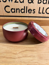 Load image into Gallery viewer, Creamy Coconut Beauty - Wooden Wick Medium Tin Candle - Creamy Coconut Scent

