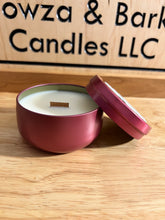 Load image into Gallery viewer, Dog Daddy Escape - Wooden Wick Medium Tin Candle - Lavender, Amber &amp; Dark Musk Scent
