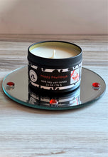 Load image into Gallery viewer, Happy Pawlidays - Small Tin Soy Candle - Bayberry, Pine, Clove &amp; Lemon Rind Scent
