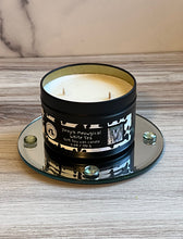 Load image into Gallery viewer, Jinxy&#39;s Meowgical White Tea - Medium Tin Two Wick Soy Candle - Spa White Tea Scent
