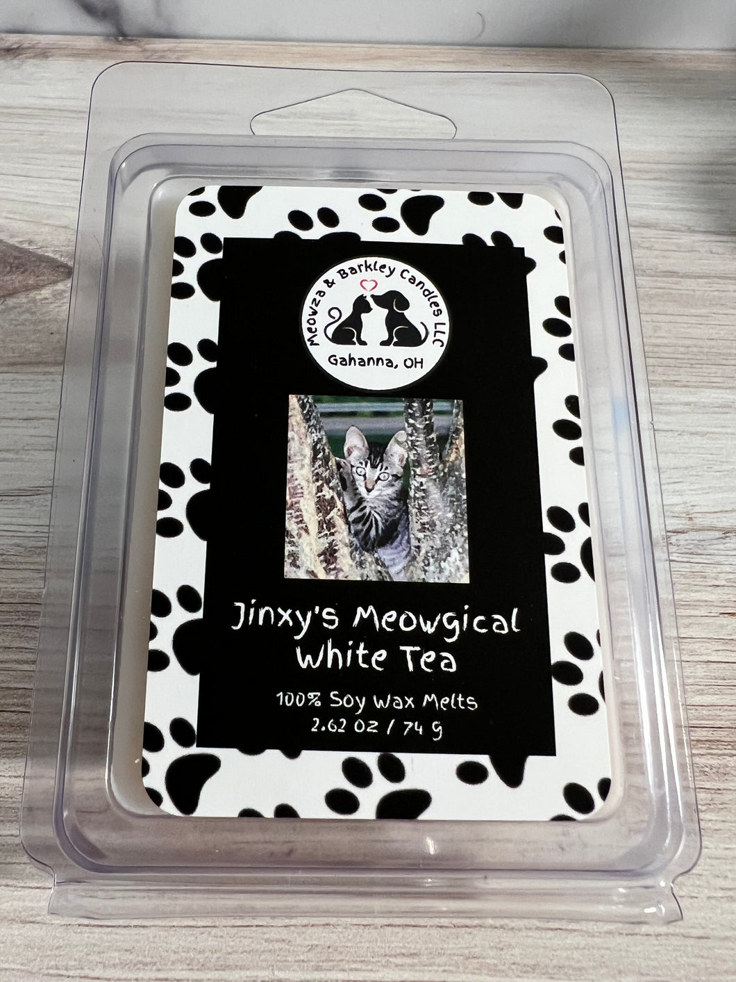 Jinxy's Meowgical White Tea - Soy Clamshell Wax Melts - White Tea Scent