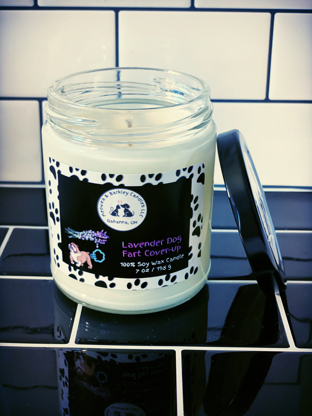 Lavender Dog Fart Cover-up Medium Jar Soy Candle - Lavender Scent