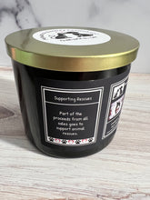 Load image into Gallery viewer, Sharp Dressed Kitty - Large Jar 17 Ounce 3 Wick Soy Candle - Cardamom, Plum &amp; Dark Musk Scent

